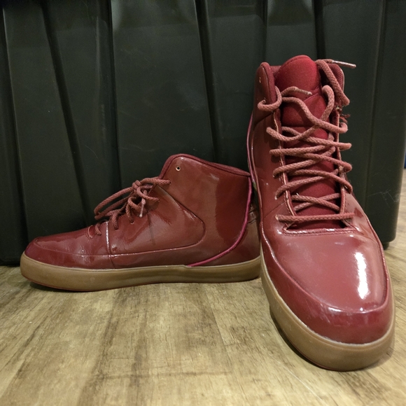 Air Jordan 9.5 Shoe Burgundy Patent Leather lace up Brown Rubber sole Excellent - Picture 6 of 6